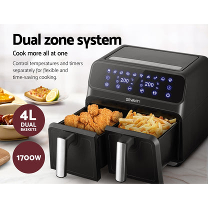 Devanti Air Fryer 8L Dual Zone Fryers