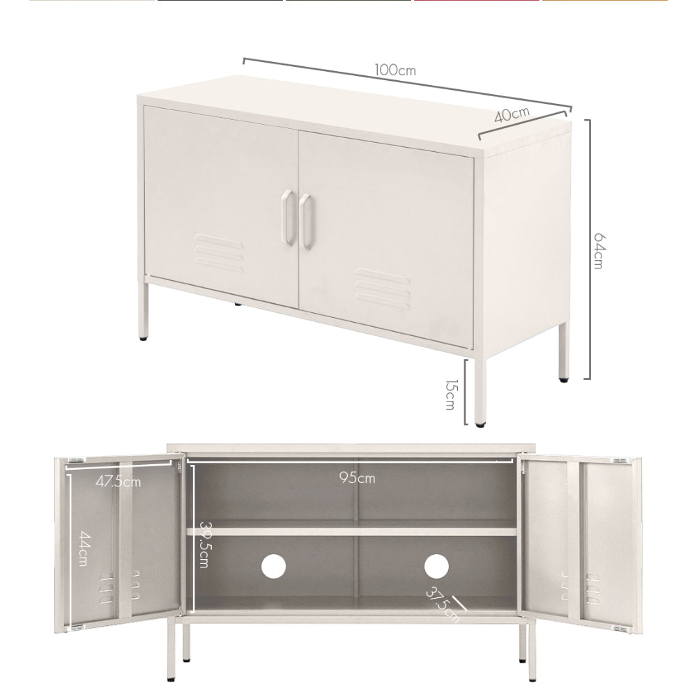 Artiss Buffet Sideboard Metal Cabinet - BASE White