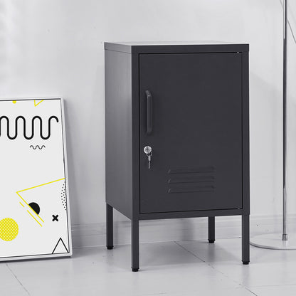 Artiss Bedside Table Metal Cabinet - Black