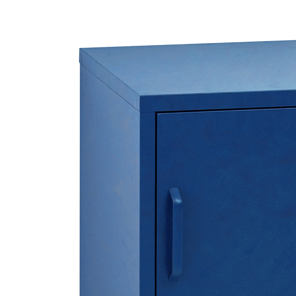 Artiss Bedside Table Metal Cabinet - Blue