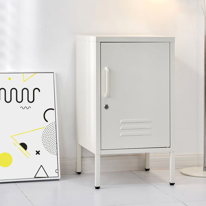 Artiss Bedside Table Metal Cabinet - White