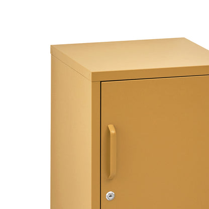 Artiss Bedside Table Metal Cabinet - Yellow