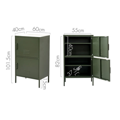 Artiss Buffet Sideboard Metal Cabinet - DOUBLE Green