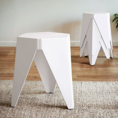 Artiss 4PC Puzzle Stool Bar Stools Stackable White