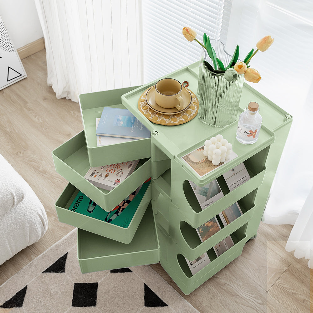 Artiss Storage Trolley Bedside Table 5 Tier Cart Boby Replica Green