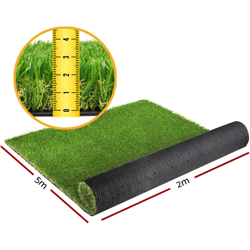 Primeturf Artificial Grass 100SQM 30mm Synthetic Fake Lawn Turf Plastic Plant 4-coloured 2mx5m