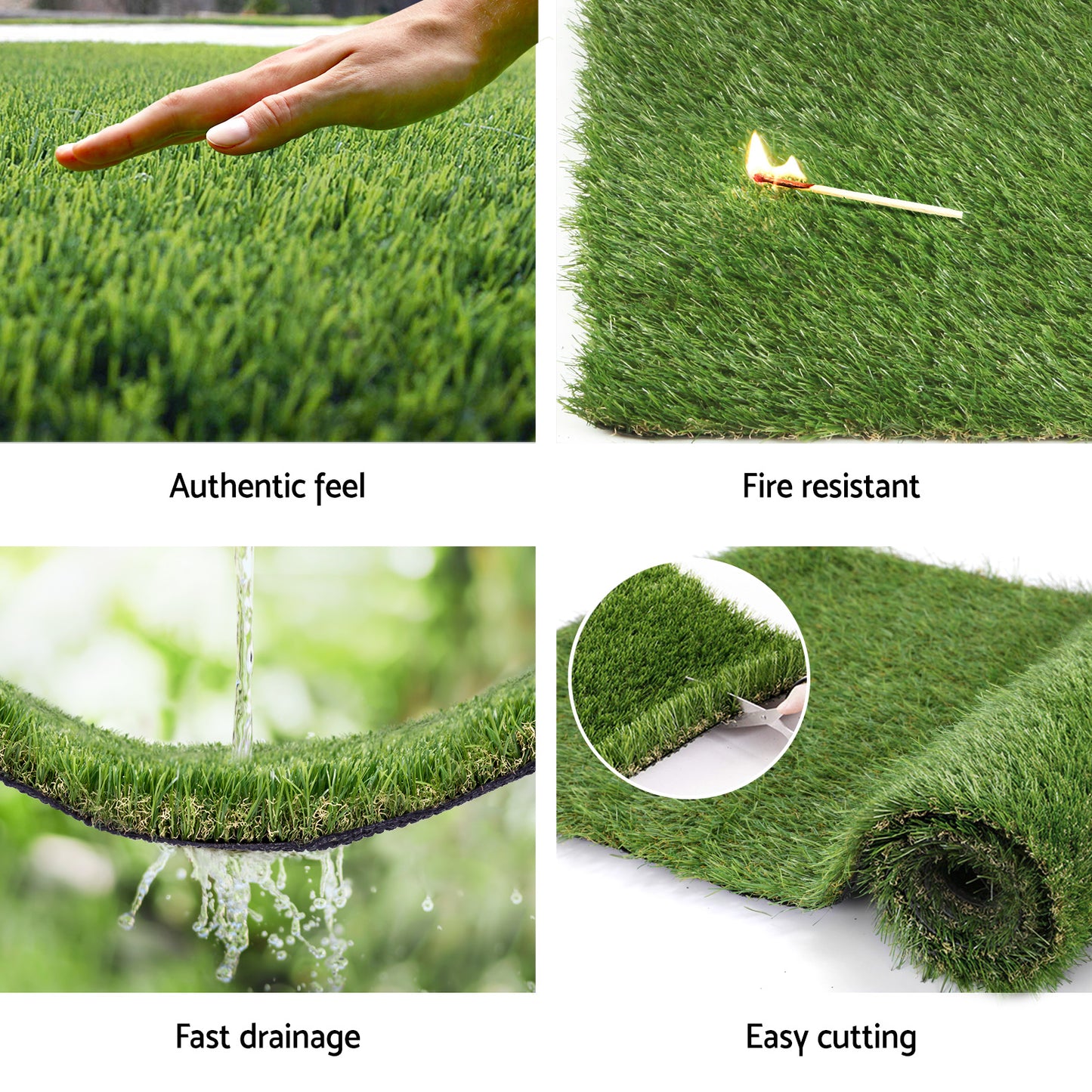 Primeturf Artificial Grass 30mm 2mx5m 20SQM Synthetic Fake Lawn Turf Plastic Plant 4-coloured