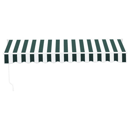 Instahut Retractable Folding Arm Awning Manual Sunshade 3Mx2.5M Green White