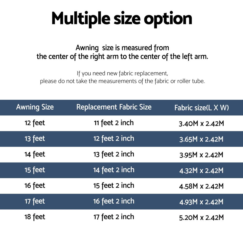 Weisshorn 16ft Caravan Awning RV Replacement Fabric 4.58M x 2.42M