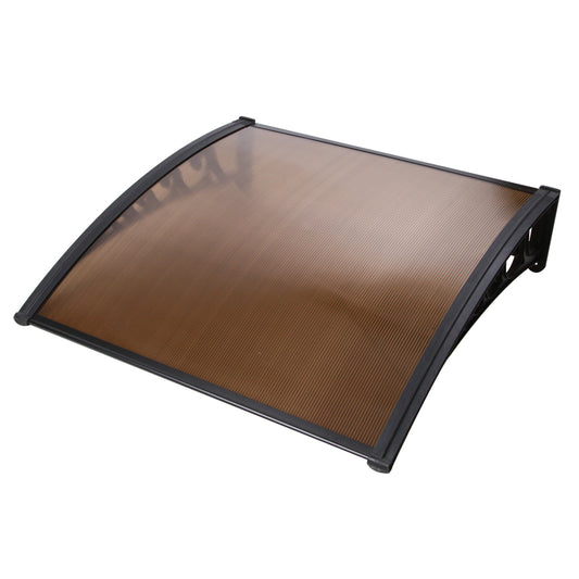 Instahut Window Door Awning 1mx1m Brown