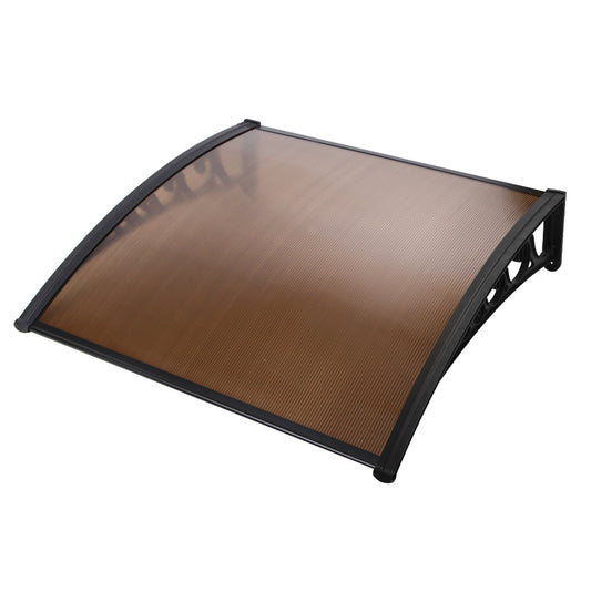 Instahut Window Door Awning 1mx1.2m Brown