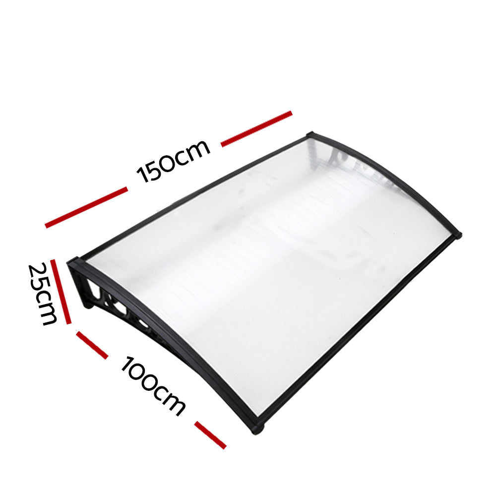 Instahut Window Door Awning 1mx1.5m Transparent