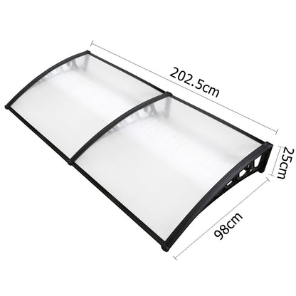 Instahut Window Awning Door Canopy 1mx2m Transparent