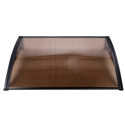 Instahut Window Door Awning 1mx2.4m Brown Hollow Sheet Plastic Frame