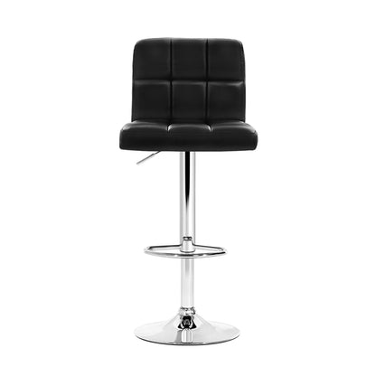 Artiss 4x Bar Stools Leather Gas Lift Black