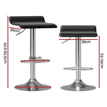 Artiss 4x Bar Stools Faux Leather Chair Black