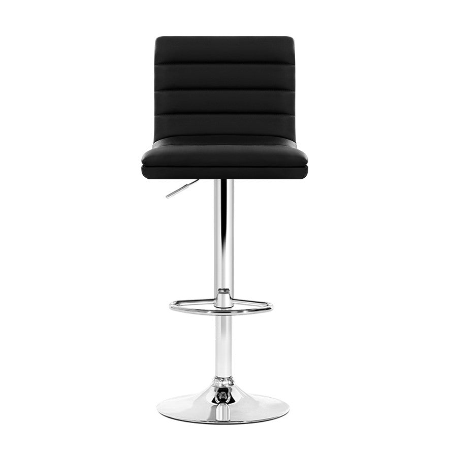 Artiss 4x Bar Stools Padded Leather Gas Lift Black