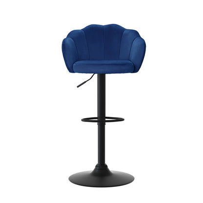 Artiss 4x Bar Stools Gas Lift Velvet Blue