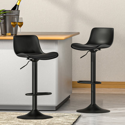 Artiss 2x Bar Stools Padded Seat Gas Lift Black