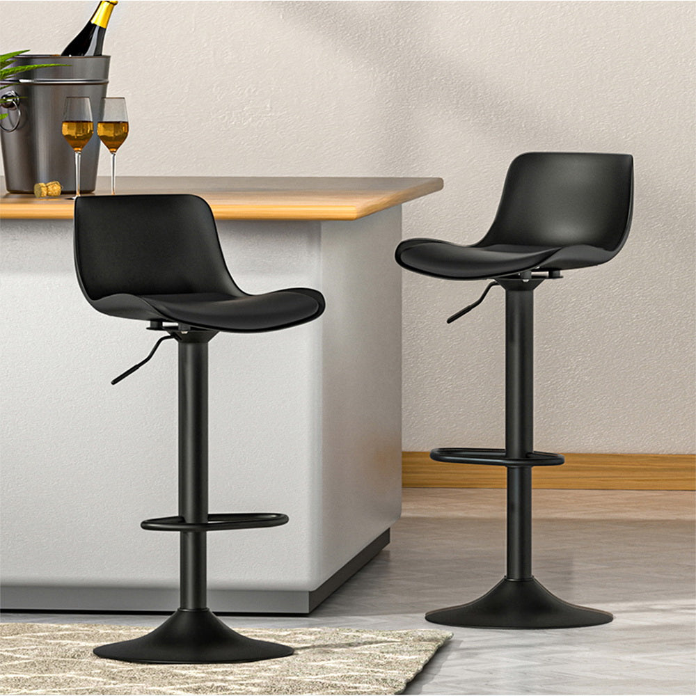 Artiss 4x Bar Stools Padded Seat Gas Lift Black