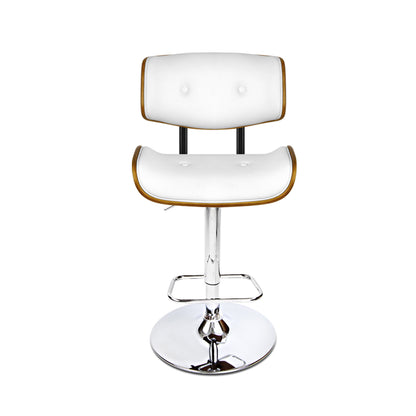 Artiss 2x Bar Stools Gas Lift Leather White