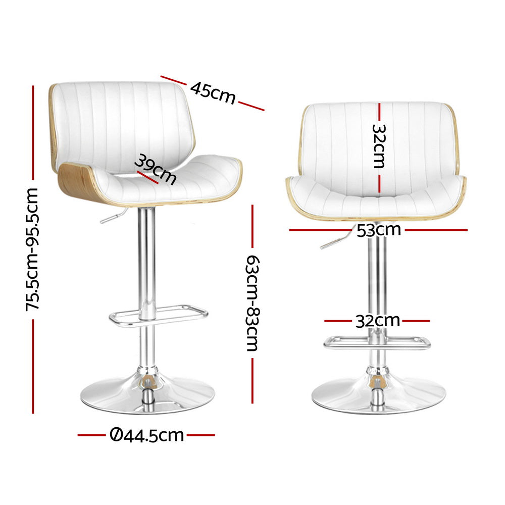 Artiss 4x Bar Stools Adjustable Leather Chairs