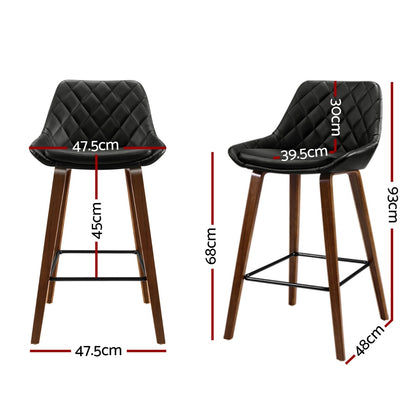 Artiss 4x Bar Stools PU Seat Wooden