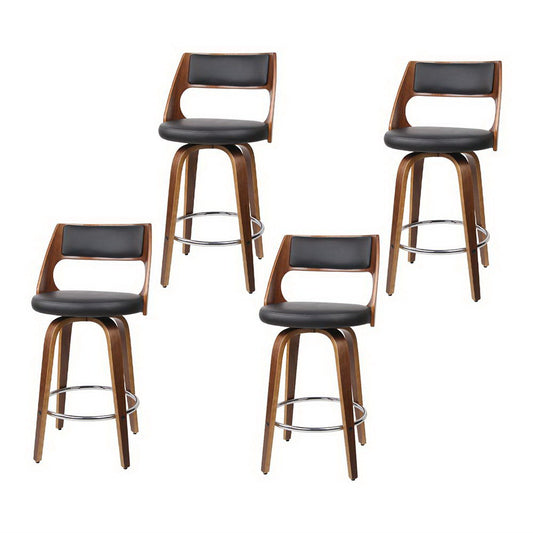 Artiss 4x Bar Stools Swivel Leather Chair 65cm