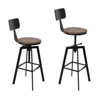 Artiss 4x Bar Stools Kitchen Dining Chairs Adjustable Wood Stool w/Backrest