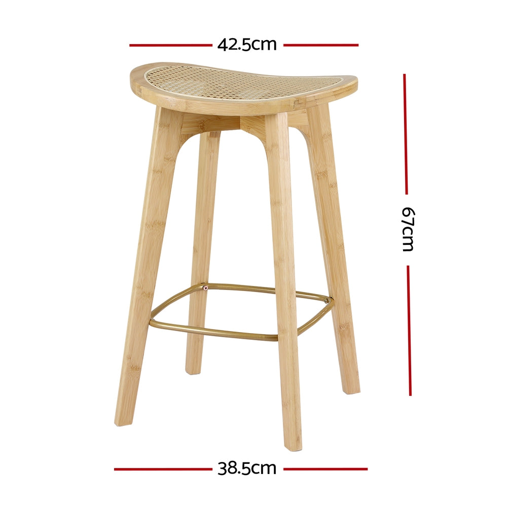 Artiss 4x Bar Stools Bamboo Rattan Stool Counter Chair Kitchen Barstools