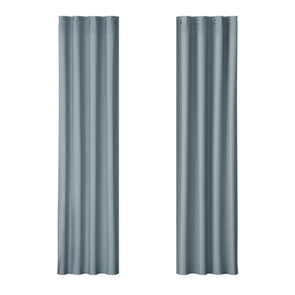 Artiss 2X Blockout Curtains Eyelet 140x230cm Grey