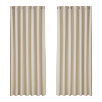 Artiss 2X Blockout Curtains Eyelet 240x230cm Beige