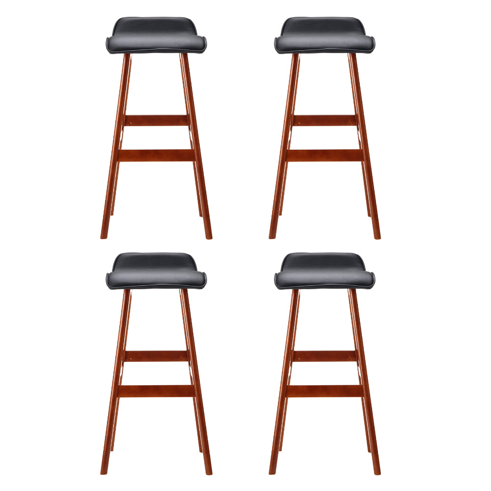 Artiss 4x Bar Stools Wooden Stool Black