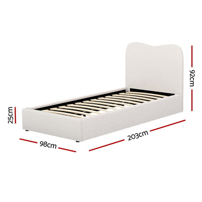 Artiss Bed Frame Single Size Boucle DARA