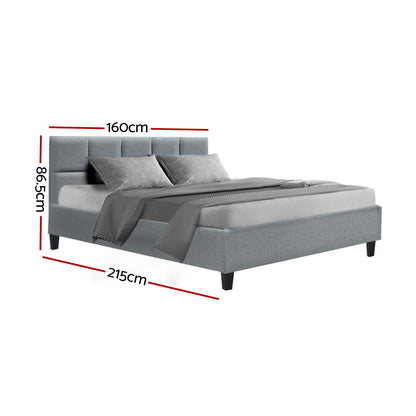 Artiss Bed Frame Queen Size Grey TINO