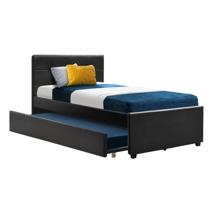 Artiss Bed Frame King Single Size Trundle Daybed Black