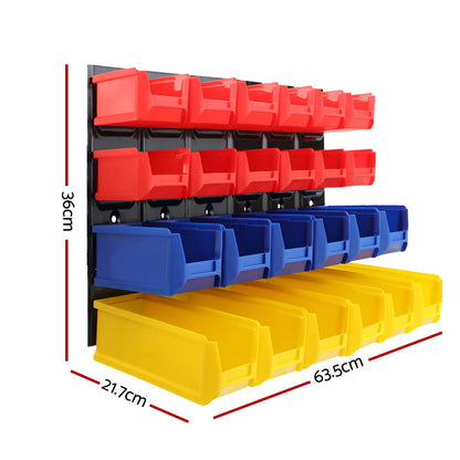 Giantz 24 Storage Bin Rack Wall Mounted