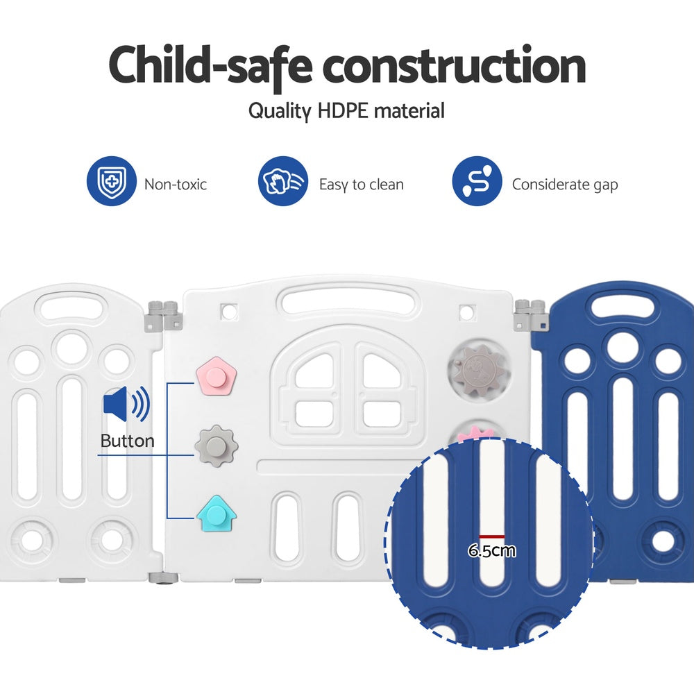 Keezi Kids Baby Playpen 24 Panels Safety Gate Toddler Fence Barrier Play Game