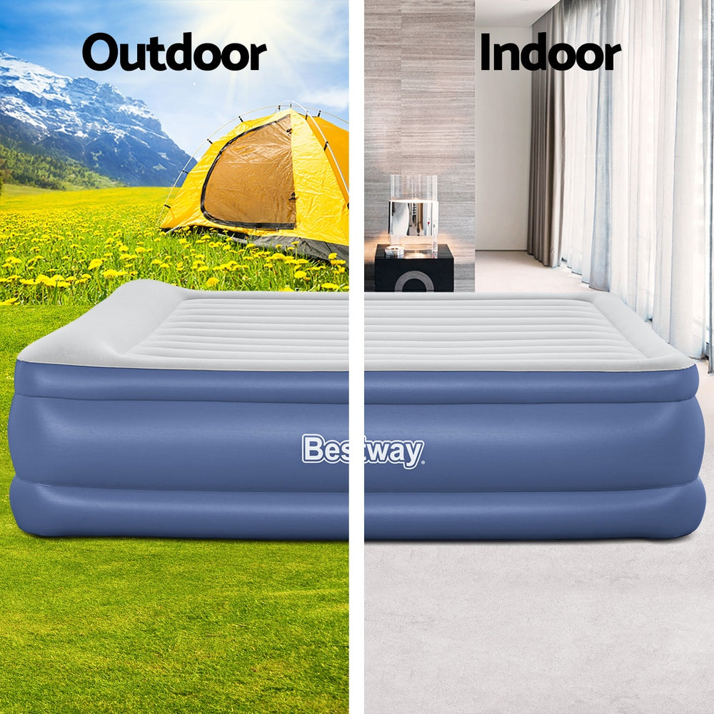 Bestway Air Mattress King Inflatable Bed 56cm Airbed Blue