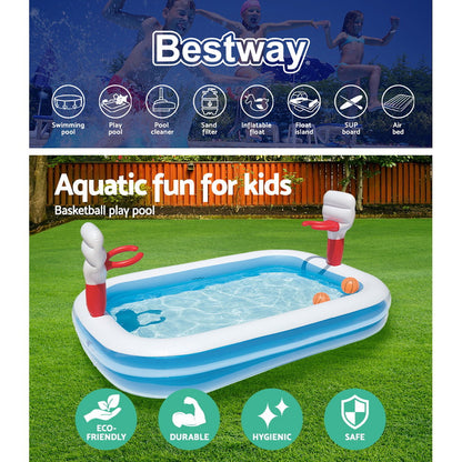 Bestway Kids Pool 251x168x102cm Inflatable Above Ground Swimming Play Pools 636L