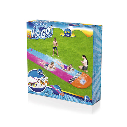 Bestway Water Slide Slip Kids 488cm Dual Slides Splash Pad