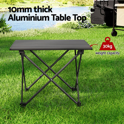 Weisshorn Folding Camping Table 40CM Roll Up Outdoor Picnic BBQ Aluminium Desk