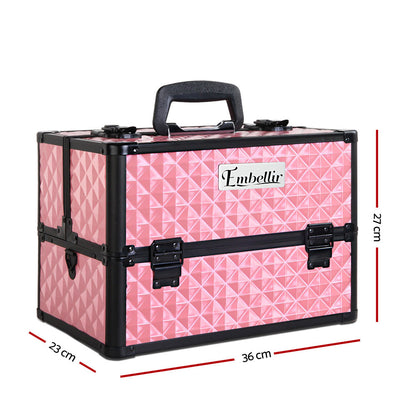 Embellir Portable Cosmetic Beauty Makeup Case - Diamond Pink