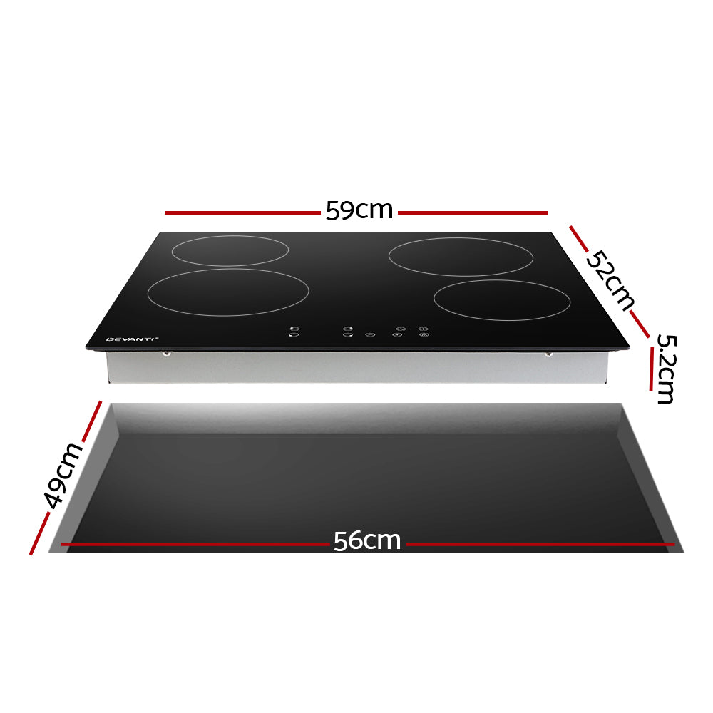 Devanti Electric Ceramic Cooktop 60cm Touch Control