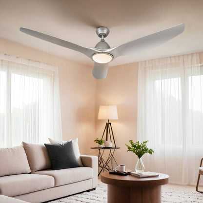 Devanti 64 Inch Ceiling Fan DC Motor w/Light w/Remote - Silver