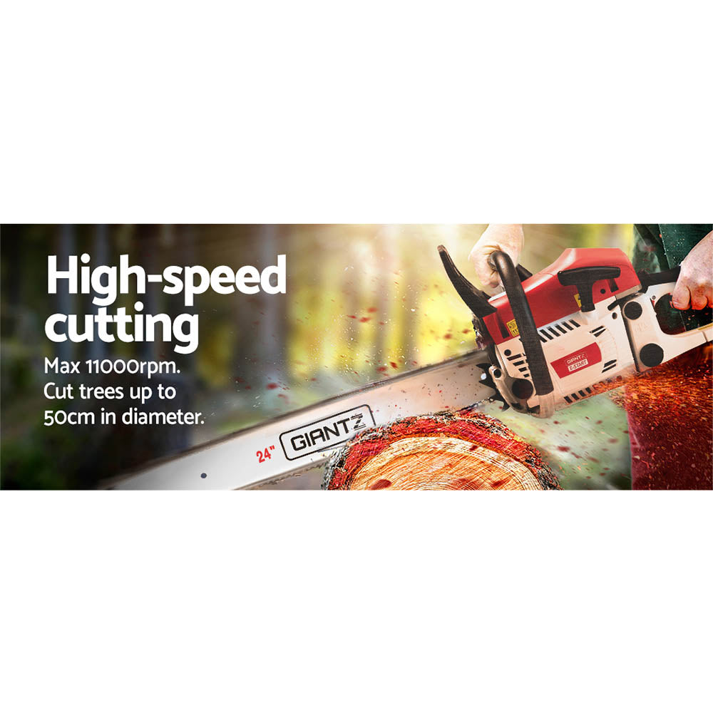 Giantz Chainsaw Petrol 72CC 24" Bar Commercial E-Start Pruning Chain Saw,Giantz Chainsaw Petrol 72CC 24" Bar Commercial E-Start Pruning Chain Saw 5.5HP