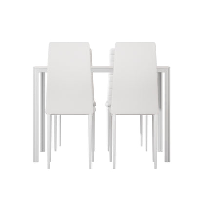 Artiss Dining Chairs and Table Dining Set 4 Chair Set Of 5 White