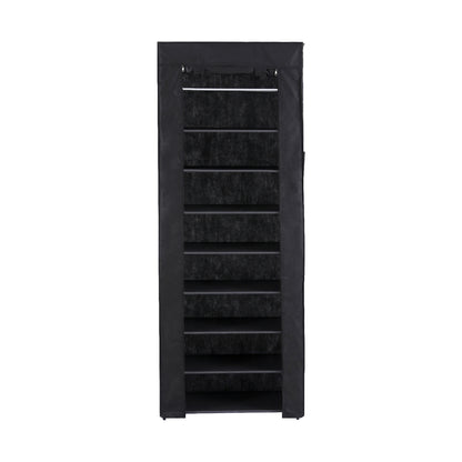 Artiss Shoe Rack Cabinet Removable Cover 10 tier Black