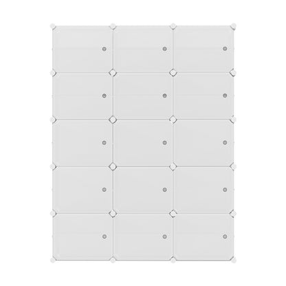 Artiss Shoe Rack Storage Cabinet DIY 15 Storage Cube Stackable White