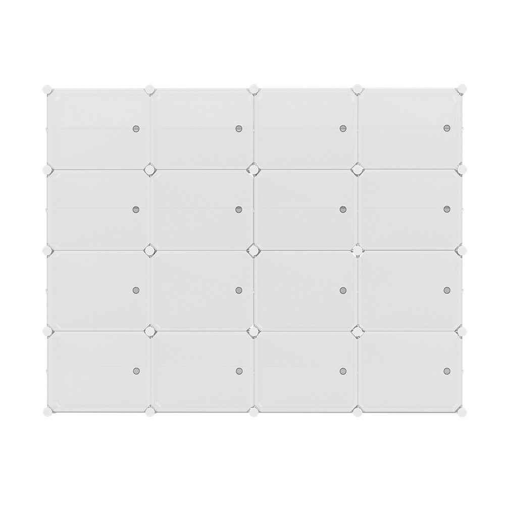 Artiss Shoe Rack DIY 16 Storage Cube Stackable White